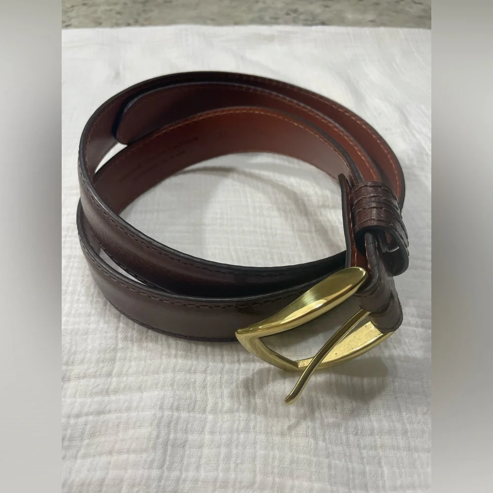 J. HILBURN COGNAC LEATHER BELT SIZE 41